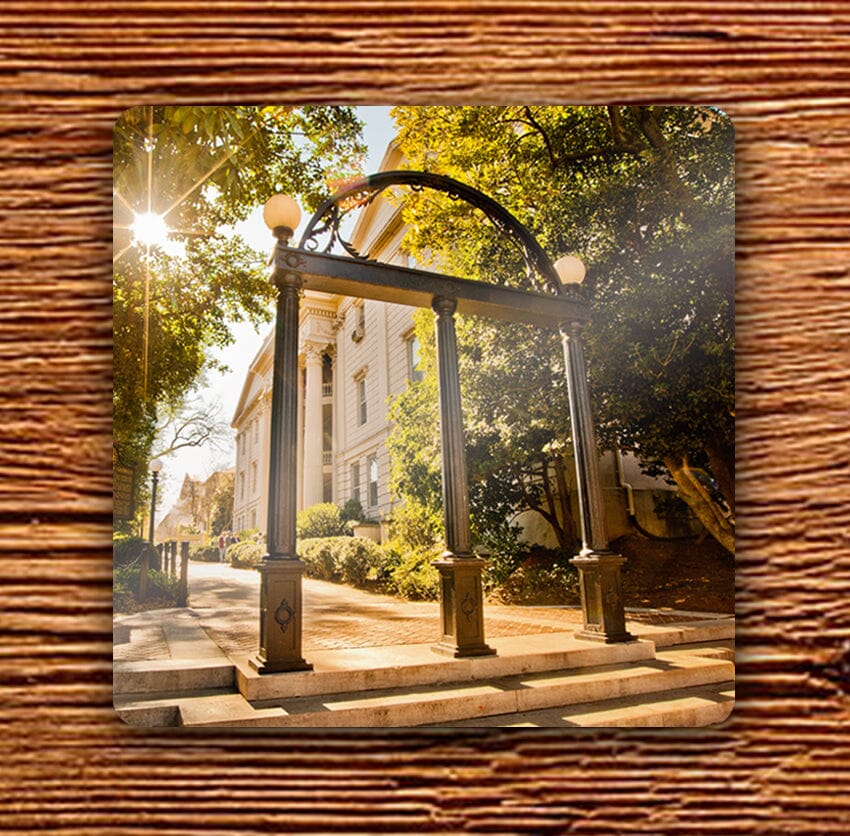 UGA Georgia Bulldogs 4" Hardboard Coaster - University of Georgia Campus Arch Photo - WRIGHT PHOTO