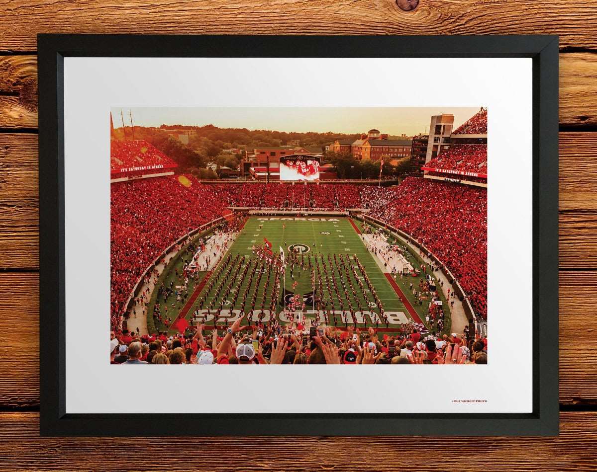 UGA Georgia Bulldogs Art: Sanford Stadium "Saturday in Athens" Art Poster Print - Wright Photo