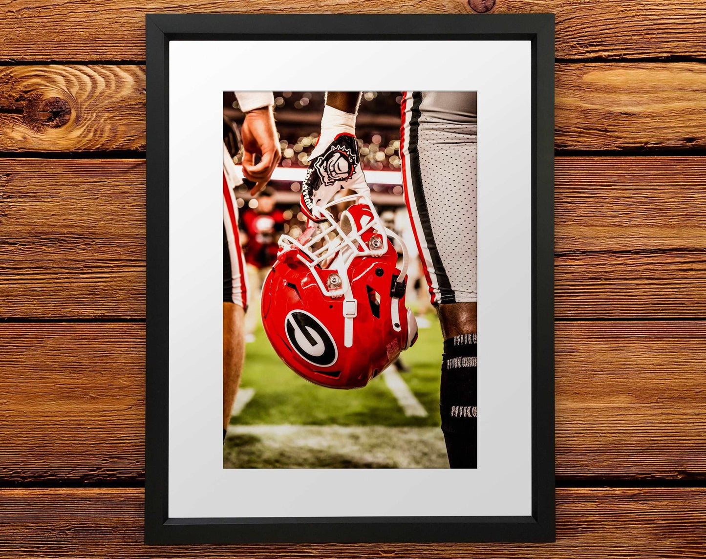 UGA Georgia Bulldogs Art: Power G Helmet vs Notre Dame Art Poster Print - Wright Photo