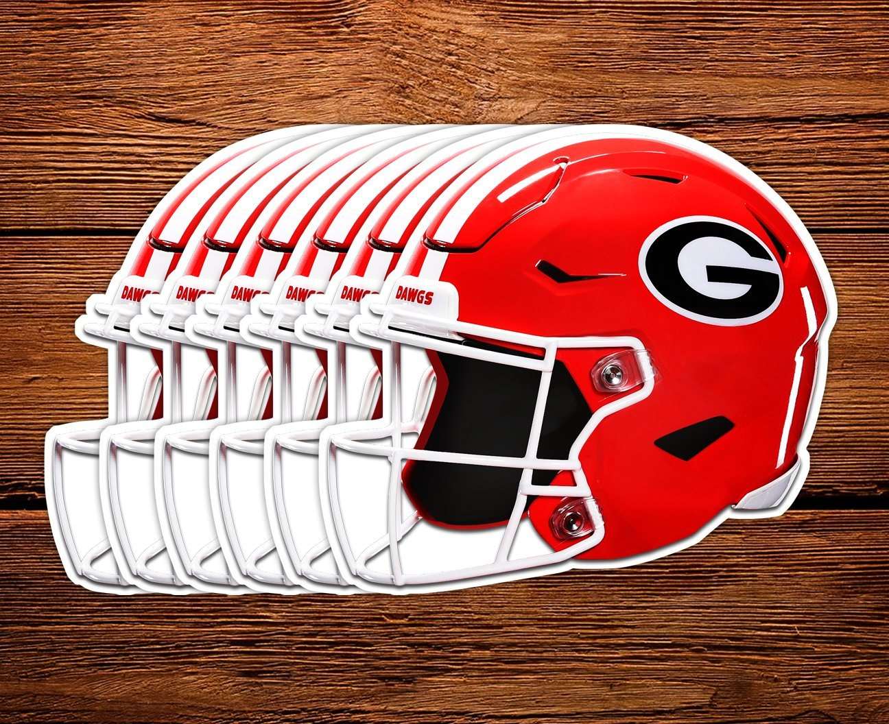 UGA Georgia Bulldogs Sticker 6-Pack - Football Helmet - 2.75" Die Cut Vinyl Photo Decal Gift Wrap, Graduation Invitation, Stationery - WRIGHT PHOTO