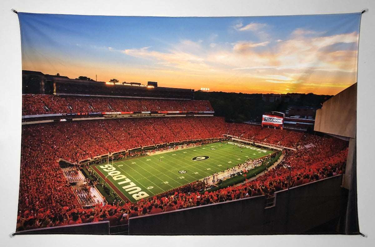 UGA Georgia Bulldogs Art: Sanford Stadium Redout Tapestry Poster Wall Art Photo - 2XL & 3XL Sizes - Wright Photo