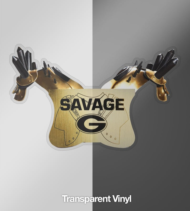 UGA Georgia Bulldogs Stickers - Savage Pads - Die Cut Vinyl Photo Decals for Car & Truck, Laptop, Cooler & More - WRIGHT PHOTO