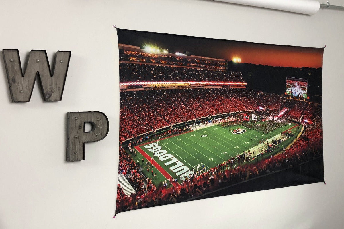 UGA Georgia Bulldogs Art: Dawgs vs Notre Dame in Sanford Stadium Tapestry Poster Wall Art Photo - 2XL & 3XL - Wright Photo