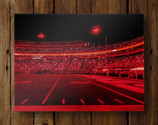 Sanford Stadium Red Light Show Photo Print & Canvas Wrap - Georgia Bulldogs Art