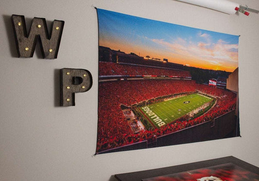 UGA Georgia Bulldogs Art: Sanford Stadium Redout Tapestry Poster Wall Art Photo - 2XL & 3XL Sizes - Wright Photo