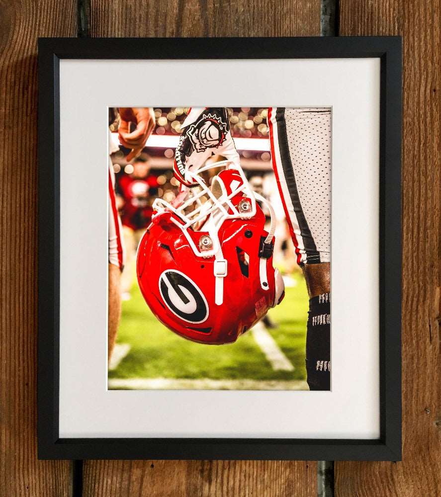 Power G Football Helmet Photo Print & Canvas Wrap - Georgia Bulldogs Art