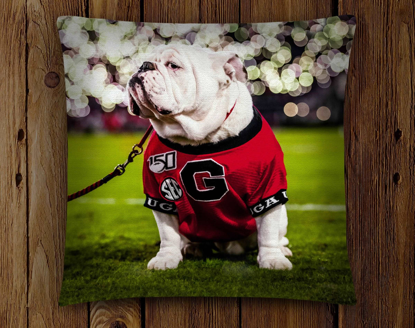 UGA: Georgia Bulldogs Uga X Under the Lights Mascot Throw Pillow - Indoor/Outdoor for Tailgate, Patio, Dawg Cave, Home Decor - WRIGHT PHOTO