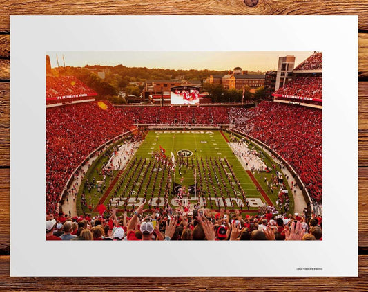UGA Georgia Bulldogs Art: Sanford Stadium "Saturday in Athens" Art Poster Print - Wright Photo