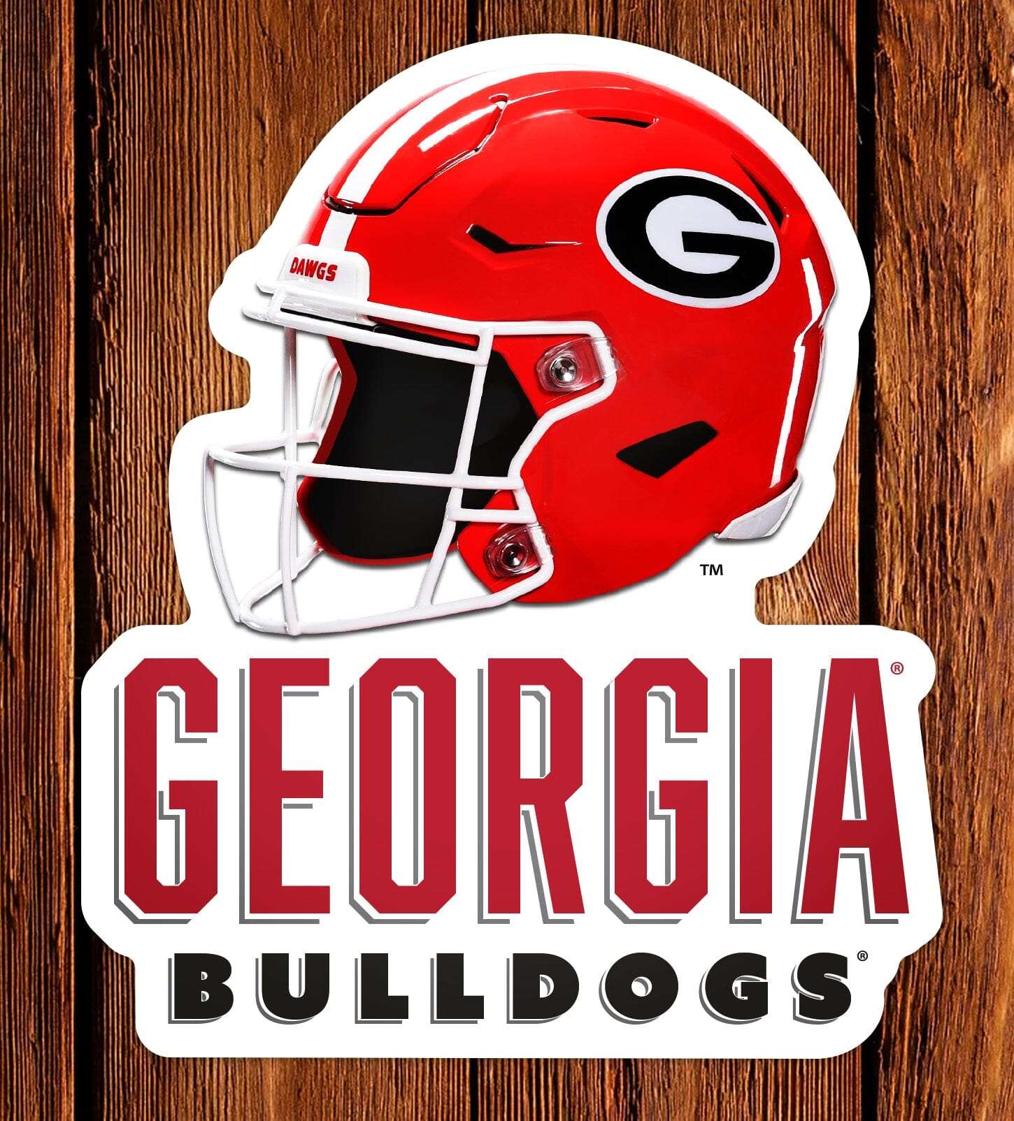 UGA Georgia Bulldogs Sticker - Football Helmet Vintage Design Premium UV Vinyl Die-Cut Decal - WRIGHT PHOTO