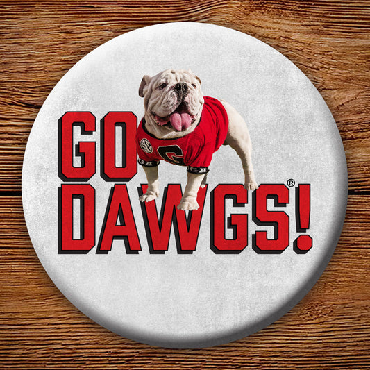 Uga X Endzone Go Dawgs 3" Pin-Back Button - Georgia Bulldogs Tailgating & Gifts
