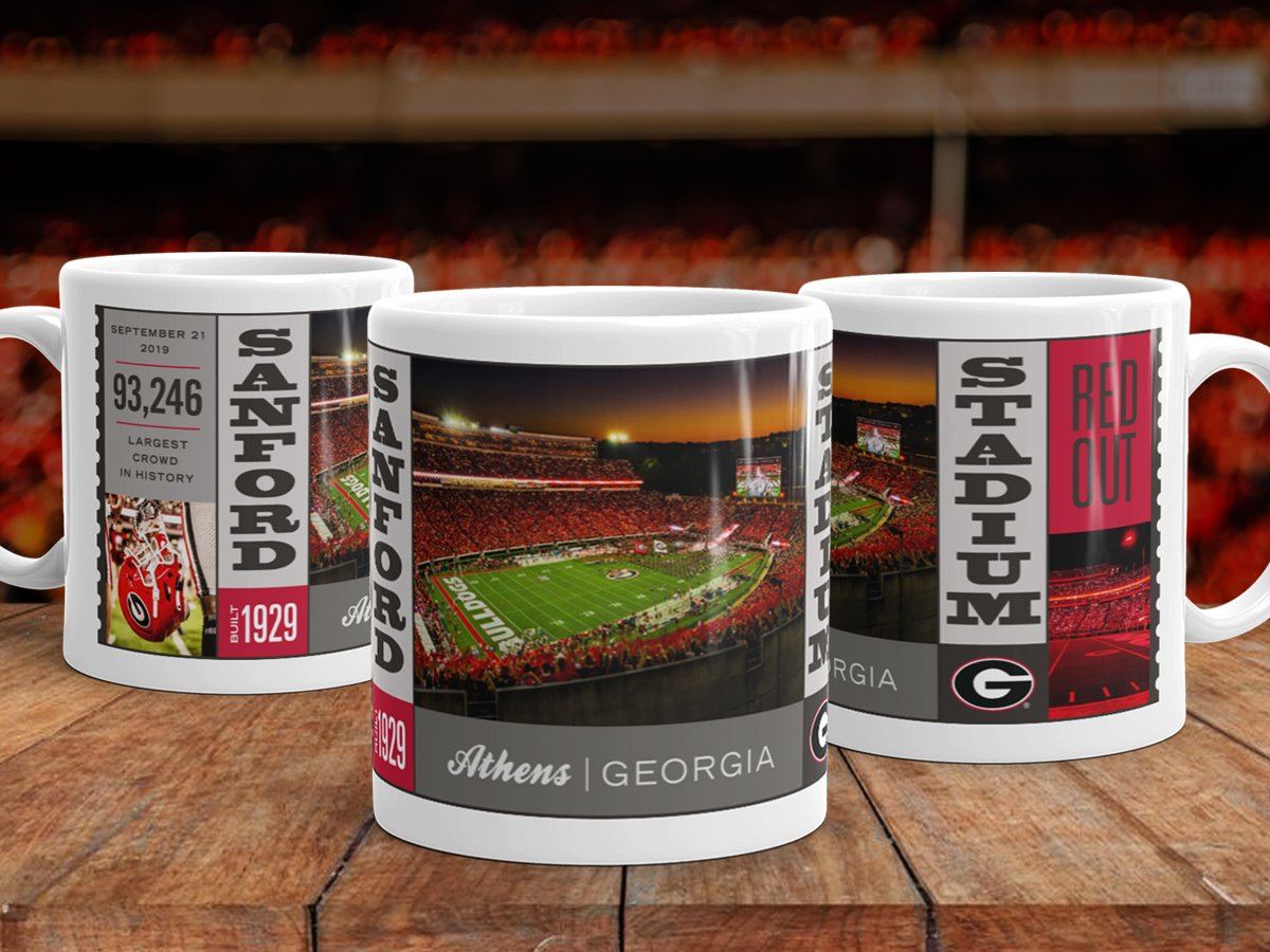 UGA Georgia Bulldogs Mug: Sanford Stadium Dawgs vs Notre Dame Victory Mug - 11oz Coffee Photo Mug - Gift & Home Decor - WRIGHT PHOTO