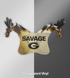 UGA Georgia Bulldogs Stickers - Savage Pads - Die Cut Vinyl Photo Decals for Car & Truck, Laptop, Cooler & More - WRIGHT PHOTO